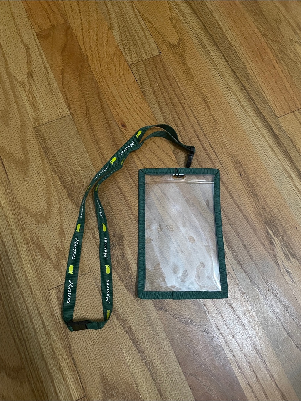 Masters Golf Tournament Green Lanyard w/ Clear ID Badge Holder One Size